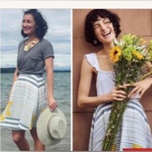 Anthropologie Tracy Reese Linen A-line Marisol skirt Coastal look size S